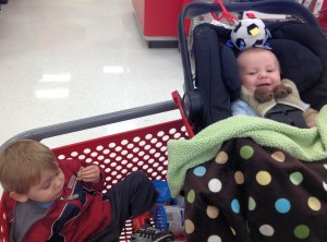 Yes, I do take pictures ALL the time. I think it's important to document the small stuff: like a victorious trip to the grocery store with my cart "full" of boys :)
