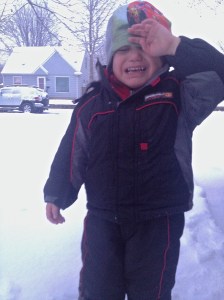 Yes, I did capture a picture of Keilan crying in the "COLD! snow...after all, I think it is important to capture all of life's moments: even the less-than joyous ones ;)