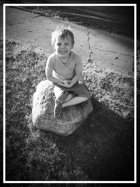 Kai on Rock B&W